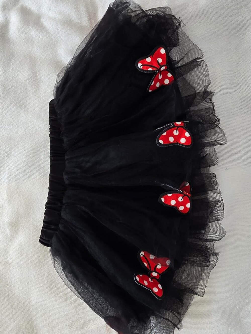 3Y Disney Black Tulle Tutu Skirt with Minnie Mouse Red Bows